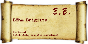Bőhm Brigitta névjegykártya